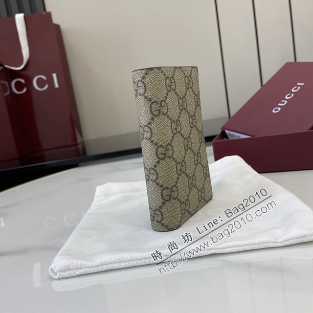 Gucci專櫃古馳最新款Emblem系列經典圖案錢包男士雙折卡片夾 jh2702型號：821209